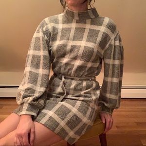 Free People Knit Belted Long Sleeve Dress Sz Small